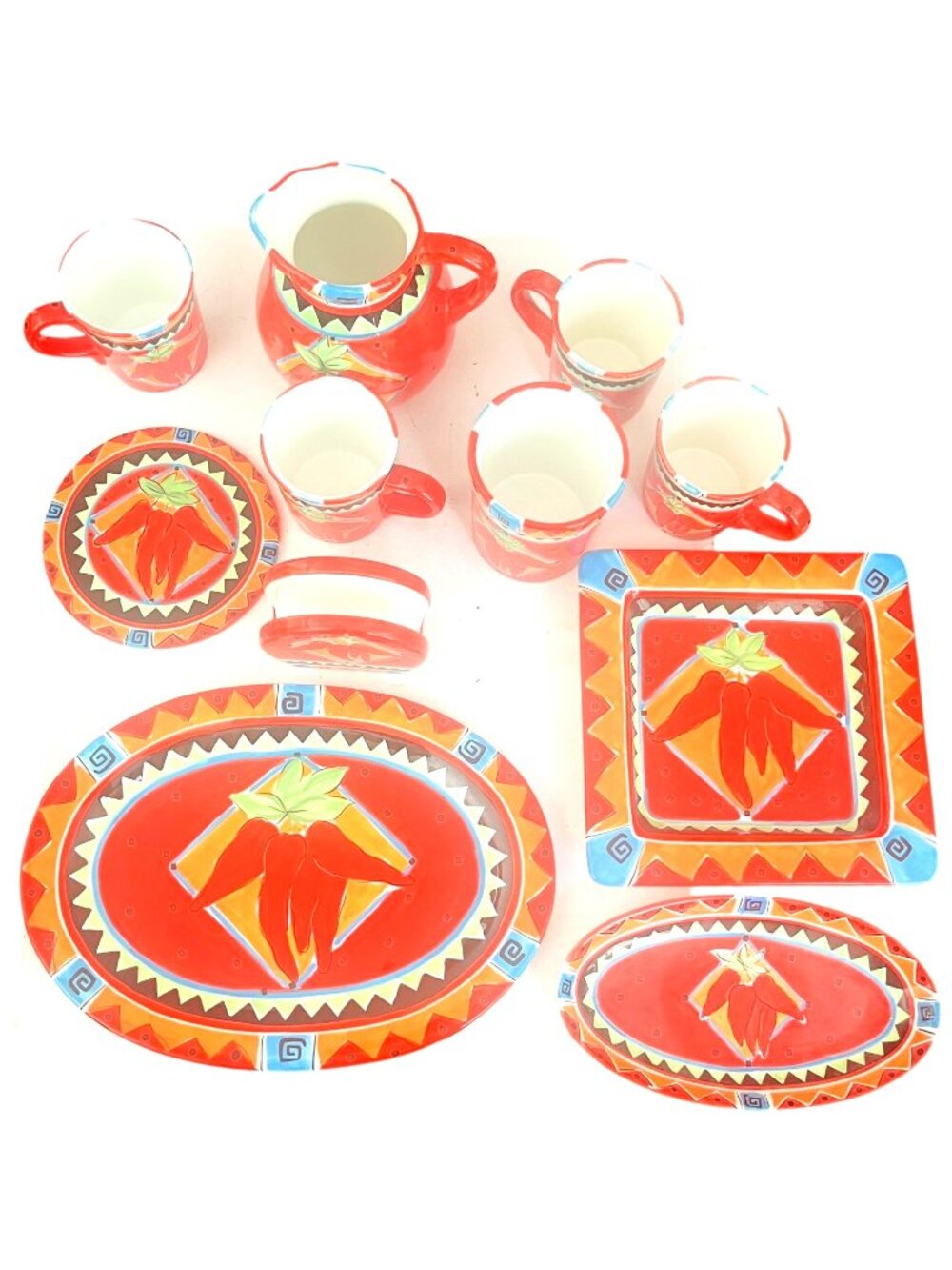 Hausen Ware Chili Pepper Serving 11 Piece Set - NEW